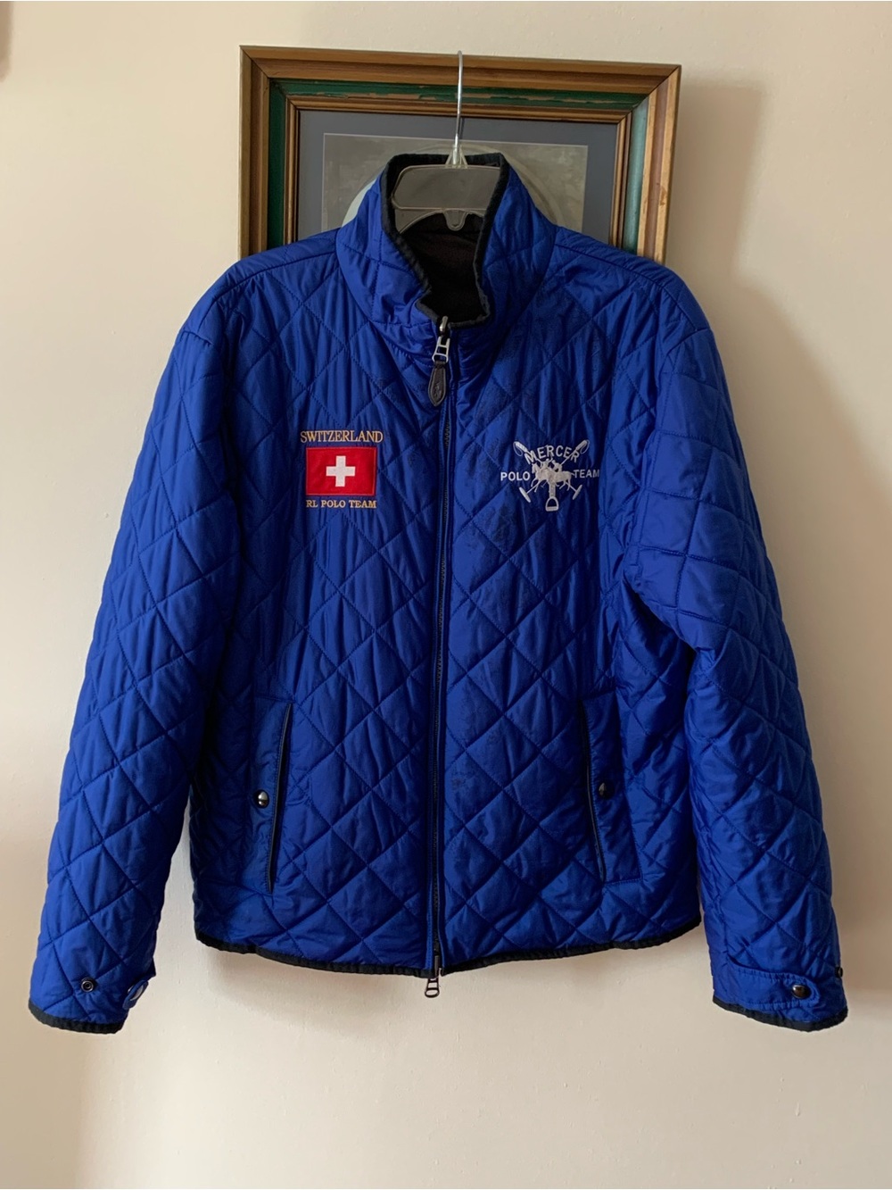 Polo Ralph Lauren Reversible Puffer Jacket Men’s L Switzerland Mercer Cup